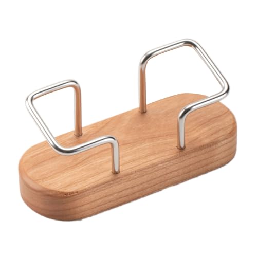 名刺ホルダー 名刺立て デスクトップ名刺ホルダースタンドクリエイティブ木製ディスプレイスタンド 店舗 事務所室(ベージュ)