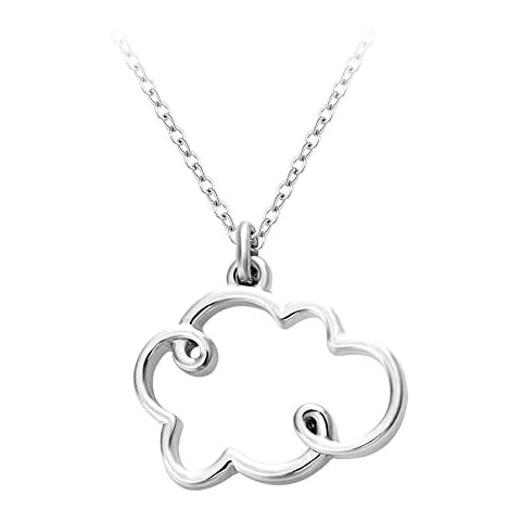 SENFAI Small Cloud Pendant Necklace Silver Lining Rain Cloud Necklace Nature Inspired Women Necklaces(Silver) Cover