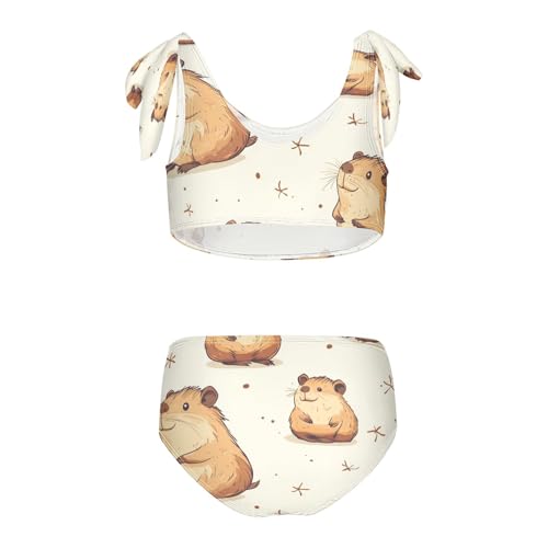 Capybara Guinea Pig Dragonfly Girls Tankini Swimsuit Kids Bikini Sets 2 Pcs Bathing Suit 3T2