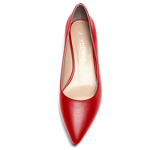 WAYDERNS Women's Slip On Pointed Toe Party Matte Sexy Stiletto High Heel Pumps Shoes 4 Inch3
