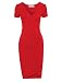 Tom's Ware Womens Fashionable V Neck Short Sleeve Ruched Dress
