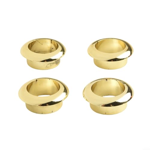 Honseadek 4 fundas de plástico ABS de 1 pulgada para agujeros de cable y ojales de escritorio para protección de cables de mesa de oficina en colores negro, plateado y dorado (dorado, 25 mm)