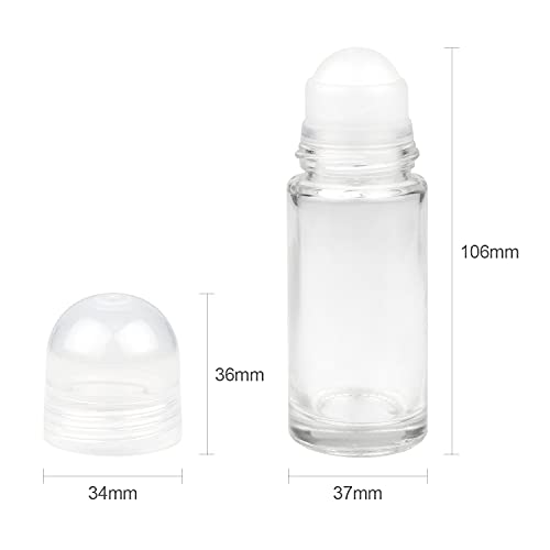 4 Pcs 50ml/1.7oz Roll-on Deodorant Bottles Perfume Essential Oil Roller Bottles DIY Travel Deodorant Container With Plastic Roller Ball&Clear Cap4