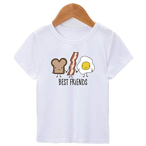Image of Best Friends Girls Boys Casual Tshirts Funny Novelty Graphic Tees Short Sleeve Crewneck Letter Print Tops