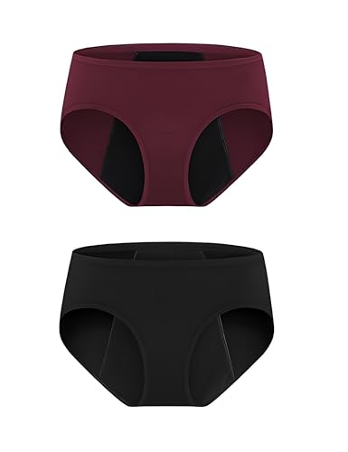 Image of DIVING DEEP Period Panties for Women & Girls Panty (Pack of 2) Soft Cotton, Reusable & Leak Proof Menstrual Underwear, No Pads Required,
