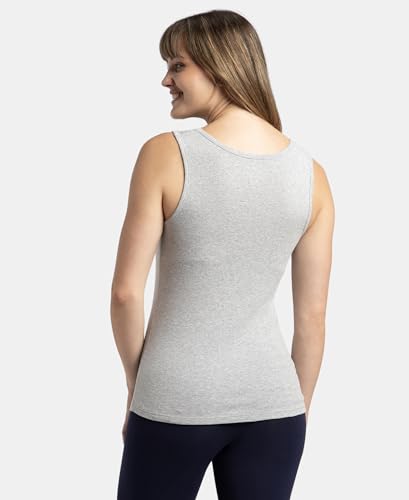 Image of Jockey A113 Women's Super Combed Cotton Rib Fabric Slim Fit Solid Tank Top