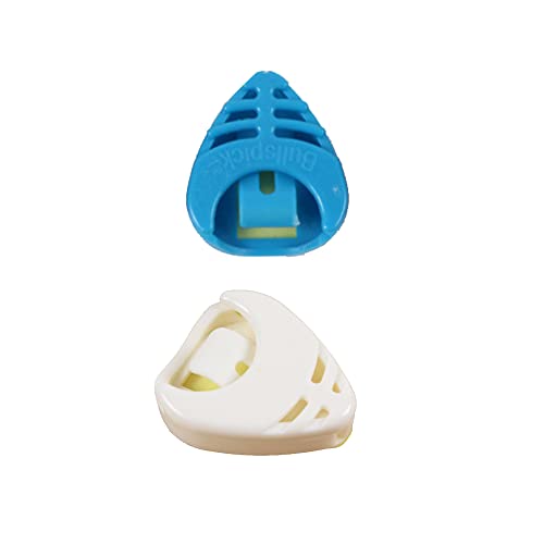 Rayzm Lot de 2 supports en plastique pour médiators de guitare, blanc et bleu clair - Les Beatles, Paul McCartney, John Lennon, RIngo Starr, George Harrison Rayzm Lot de 2 supports en plastique pour médiators de guitare, blanc et bleu clair