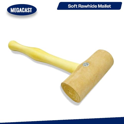 Image of Natural Rawhide Mallet Tool, Professional Rawhide Leather Hammer Mallet for Rounding Ring Shanks, Jewelry Making, Leather working, Woodworking, Size 1 inch