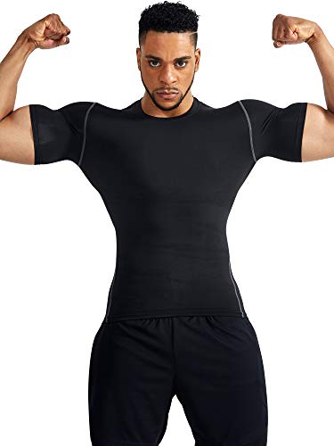 Camisa masculina de compressão Cadmus Workout, 5003# Gray & Blue & White,pack of 3, Large