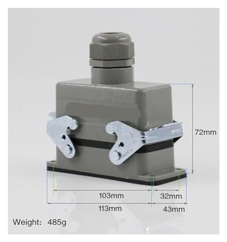Conector aviación H16B-HE-016-2 16 pines gris miniatura 2