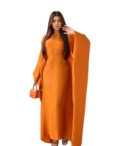 Image of Women Abaya Dress Ramadan Eid Summer Satin Islam Muslim Batwing Sleeve Maxi Dress Kaftan Robe Ramadan Clothes
