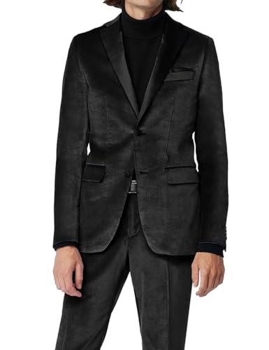 Mens Velvet Suit Two Button Slim Fit Suits Dinner Party Prom Wedding Tuxedo Notch Lapel Blazer and Velvet Pants