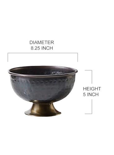 Serene Spaces Living SSL2615AIRSFS Large Antique Style Hammered Copper Decorative Bowl: Rustic Accent thumb #5