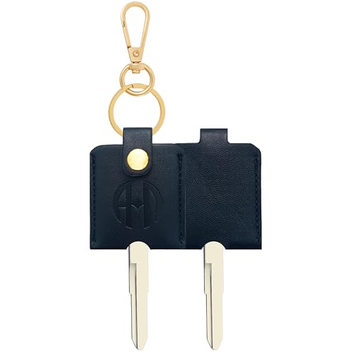 Image of Leather Keys Sleeve for Broken Car Key Loop Replacement - Cute Keychain Cover - Protector, Holder for Men & Women