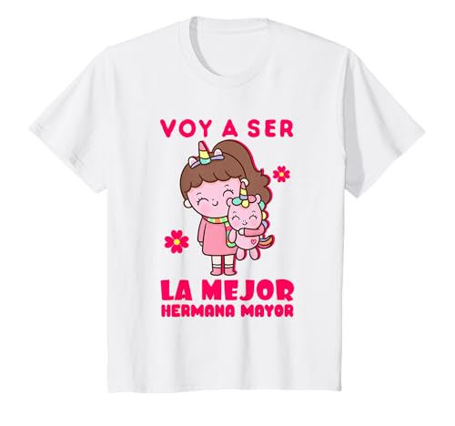 Niños Voy a Ser la Mejor Hermana Mayor Anuncio del Bebé, Unicornio Camiseta