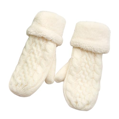 ECYC Ltd Women's Winter Cable Knit Mittens Ladies Mittens with Warm Thick Fleece Lining Knitted Gloves Full Finger Mittens for Cold Weather