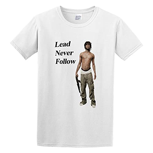 Chief Keef Lead Never Follow Tee O Neck Men T-Shirt White S