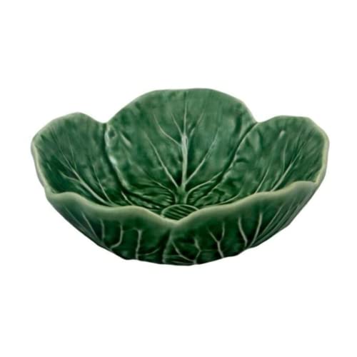 Bordallo Pinheiro Cabbage Bowl Green Set Of 4 With Wine Savant Cleaning Towel Bundle Kitchen Bowls For Oatmeal, Ramen, Dessert, Snack, Pho, Salad, Soup, Pasta, Cereal Novelty Gifts 200 Ml Capacity #TOP1