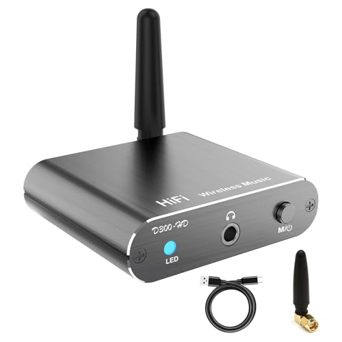 Bluetooth Receiver for Home Stereo, DAC Bluetooth 5.3 Adapter with RCA/Optical/AUX 3.5mm Output, HiFi Audio Wireless Receiver for Old Stereo System (aptX HD aptX Low Latency aptX AAC SBC)