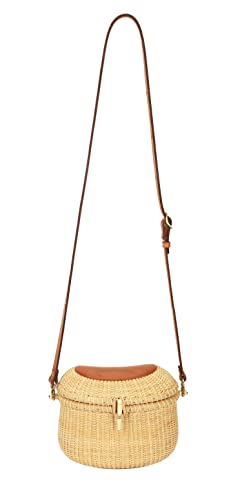 Nantucket Crescent Purse Basket Shoulder Leather Straps Natural Chic Hand Handwoven Purse Crossbody Rattan Bag2