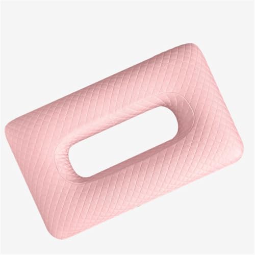 大きな耳穴付き枕、横向き寝用ピアス枕、メモリーフォーム詰め物、取り外し可能な枕カバー、ベッドレストの圧力防止耳ケア(Pink)