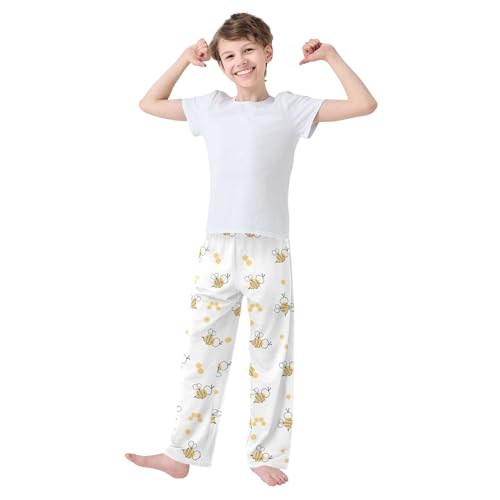 ZZKKO Bee Beehive Honeycomb Boys Pants for Kids Jogger Pants with Pockets S-XL2