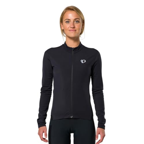PEARL IZUMI Camiseta térmica profesional para mujer, manga larga, con elementos de seguridad, Negro -, Large