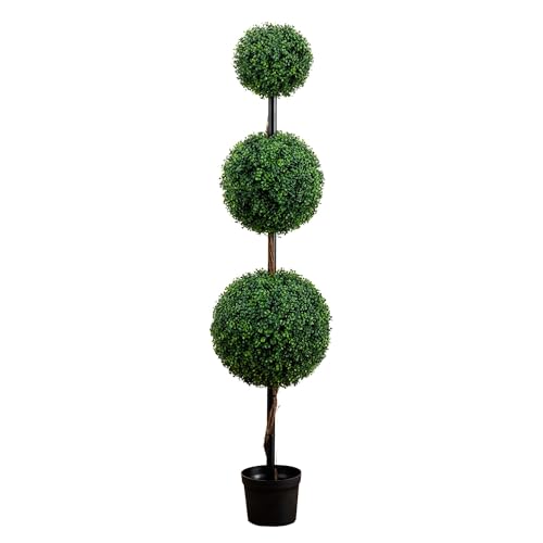 Image of Nearly Natural 6ft. Artificial Triple Ball Boxwood Topiary Tree (Indoor /Outdoor)