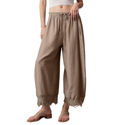 Pantalon court en dentelle fluide pour un confort absolu sans serrer la taille