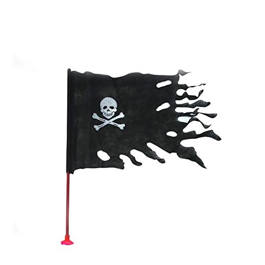 DierCosy Pirata Palo de la Bandera Cráneo Huesos esqueléticos Mano Que agitan Banderas Mini Negro Jolly Roger Bandera de Mano 14 * 21 cm para la Oficina de excursiones Jardín desfiles Bar Escuela De
