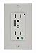 Leviton T8280-W 15 Amp, 125 Volt, Hospital Ground, Self Grounding, Decora Plus Duplex Surge Suppressor Receptacle, Tamper-Resistant, Straight Blade, White