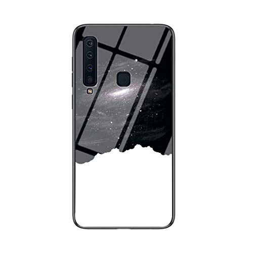 MadBee Funda para Samsung Galaxy A9 2018 [con Protector de Pantalla],9H Cristal Templado [Cielo Estrellado] + Borde de TPU Silicona Suave Fundas Case Cover (Cielo Estrellado Cósmico)