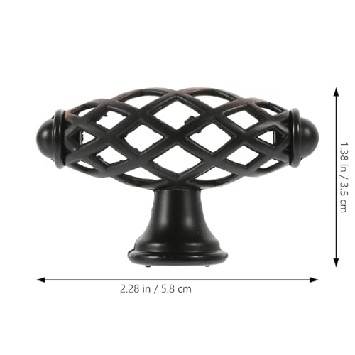 Image of balacoo 4pcs Vintage Knob Cabinets Brushed Drawer Knobs Vintage Door Handle Wardrobe Cabinet Matte Kitchen Cabinet Handles Single Hole Kitchen Cabinet Knobs Pull Handle for Furniture Black