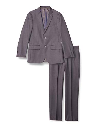 Kitonet Men's Solid 2-Piece Slim Fit Suit, Gray, 40R