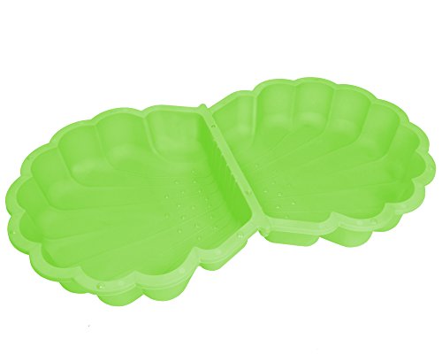 Ondis24 Wassermuschel Sandmuschel Sandkasten 2-teilig aus Kunststoff Muschel mit Deckel (87cm, Apfelgrün)