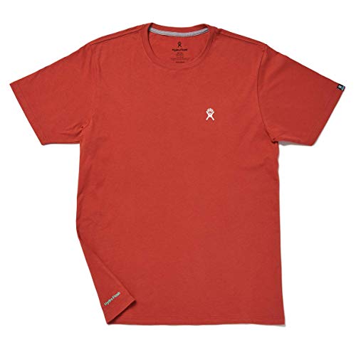 Hydro Flask Men's Moisture Wicking Short Sleeve Logo T Shirt - Extra Large, Brick
