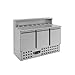 Table Pizza Réfrigérée 3 portes pour 8 GN 1/6 - Combisteel - R600A3 PortesPleine