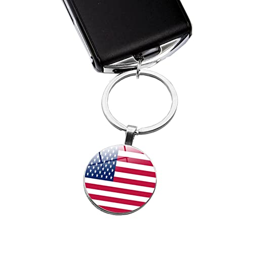 2Pcs American Flag Usa Flag Keychain Emblem Badge Keyring Keychains Us Flags Key Ring Key Chains Men Woman For Chevrolet Ford (Us Flag) #TOP5