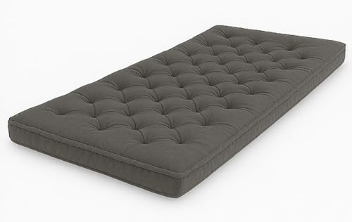 Image of ATOOTFUSION Cotton Floor Mattress, 4 inch Thick Tufted Cushion, 72 x 30 inch, Foldable, Rollable Light Weight Cotton Mattress (Grey)