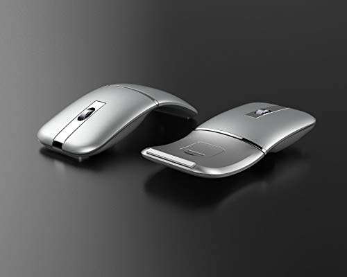 Souris sans fil bureau d'ordinateur portable Bluetooth argent rechargeable