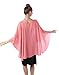 Baoqiya Chiffon Capes Sheer Capelets Bridal Shawls And Wraps Cape Long Plus Size Poncho Cape For Women (Coral)