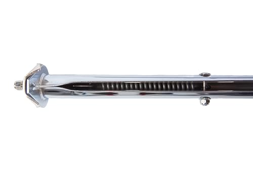 Image of Straight Spring Loaded Mud Flap Hanger, Round Tube Style, 1-1 /8 inch Bolt Spacing, 30 inch Length（2 pack） (Silver Chromed)