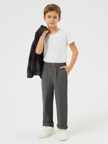 Image of Haloumoning Boys School Uniform Chino Pants Kids Twill Pants 5-14 Years