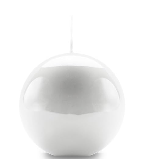 Vela bola decorativa lacada diámetro 10 cm - Duración 49 horas - Caja regalo - Cereria Di Giorgio