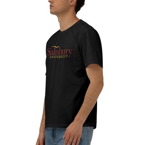 Salisbury University Shirt Man's Classics Short Sleeve Crew Neck Cotton Tshirts Personalised Tees Tops Black4
