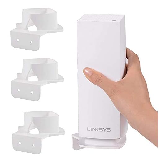 Suporte de parede OkeMeeo para suporte de parede para Linksys Velop Tri-Band sistema de malha WiFi para casa inteira, aprimorado, perfeito unificado..., White-3-Pack, 3-Pack