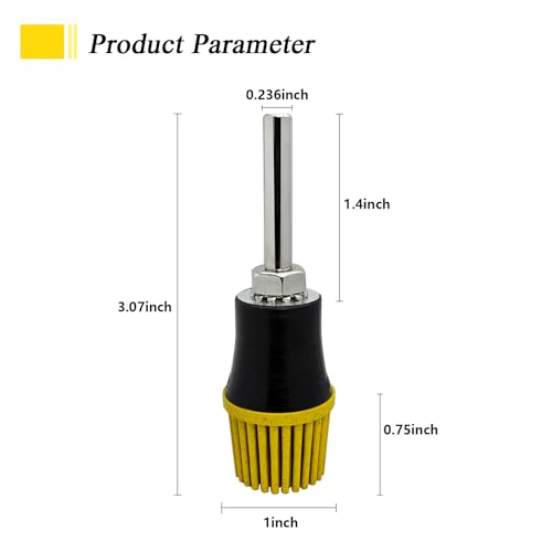 Image of HIEMIE Tools 1Inch Bristle Disc Grit 80# (Yellow) with 1 Inch Shank Attachment Abrasive Coating Removal Disc for Metal