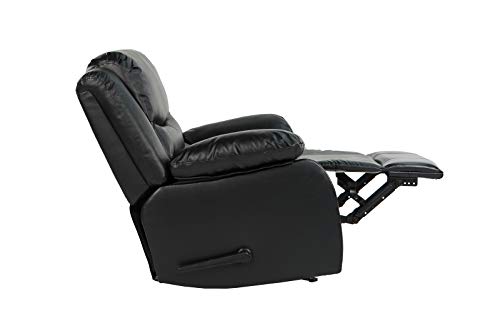 Divano Roma Furniture Recliner Chair, Black - Thumbnail 3