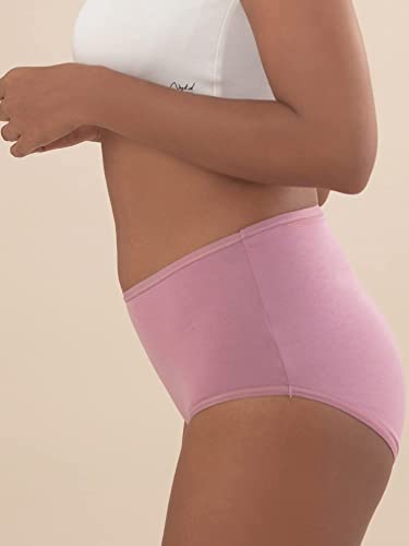 Image of NYKD NYP036 Cotton High Rise Full Coverage Full Brief for Women Pack of 3 Ultrasoft Exposed Waistband