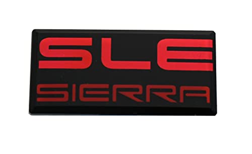 Image of 2pcs New SLE Sierra Emblems Replacement for GMC 1500 2500 3500 Pillar Cab Roof Side Badge 88 89 90 91 (Red)